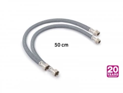 Lot de 2 flexibles 50 cm mâle / femelle 12 x 17 polyéthylène ondulé 20 ans