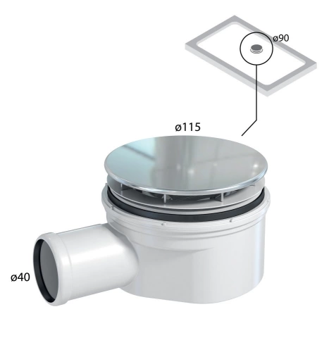 Bonde de douche extra plate capot diam.90 EQUATION