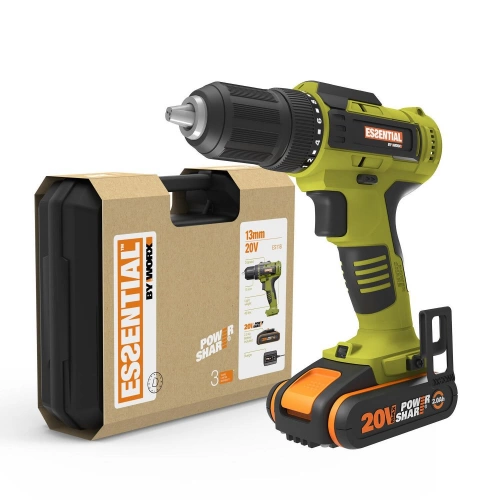 Perceuse visseuse sans fil 20 V ESSENTIAL Es118, 45 Nm + 1 batterie 2Ah