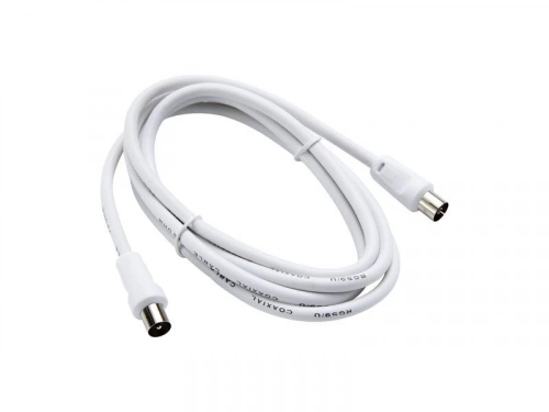 Câble coaxial 9.52m² mâle / femelle, EVOLOGY, blanc L.1.5 m