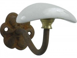 Patère Azur, à fixer, laiton, blanc