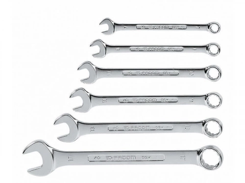Lot de 6 clés mixtes en acier forgé FACOM PG 40