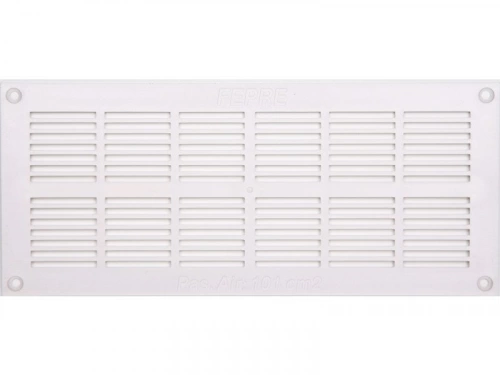Grille d'aération abs naturel, L.11 x l.25.5 cm