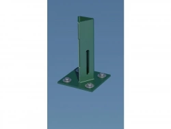 Platine piquet acier galvanisé plastifié à visser vert, H. 15 cm x section 100 x 10