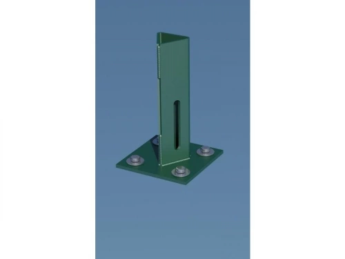 Platine piquet acier galvanisé plastifié à visser vert, H. 15 cm x section 100 x 10