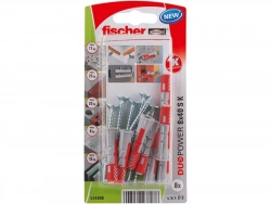 Lot de 8 chevilles et vis, FISCHER, diam.8 x L.40 mm