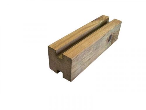 Poteau bois en h Diego naturel, L. 7 x P. 7 x H. 220 cm