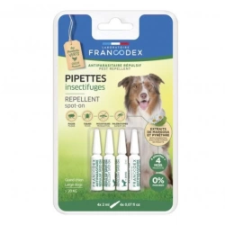 Francodex -4 Pipettes Insectifuges Pour Chiens de plus de 20 kg