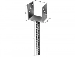 Support De Poteau Forme U Galvanisé Gah Alberts, 71X100X200X60 Mm