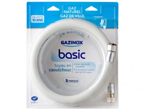 Tuyau Caoutchouc Gaz Naturel, Garantie 10 Ans, H.150 Cm Gazinox