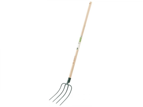 Fourche à fumier acier forgé GEOLIA manche bois l.130 cm