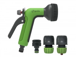 Set pistolet d'arrosage réglable GEOLIA 8 jets + 2 raccords 12.5-15 mm