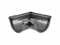 Angle mixte à joint pour gouttière demi-ronde développé 25 Tdl80a PVC