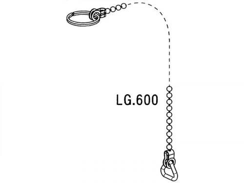 Anneau et chaînette pour lavabo, L. 60 cm