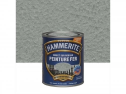 Peinture fer extérieur direct sur rouille, HAMMERITE, 0.75 L gris argent martelé