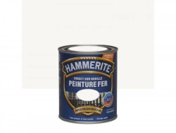 Peinture fer extérieur direct sur rouille, HAMMERITE, 0.75 L blanc brillant