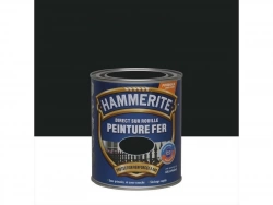 Peinture fer extérieur direct sur rouille, HAMMERITE, 0.75 L noir satiné