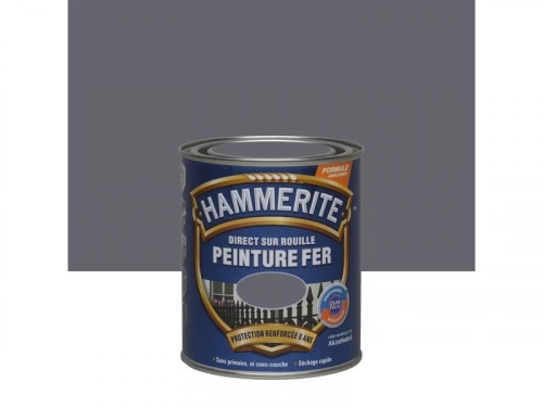 Peinture Fer Extérieur Direct Sur Rouille Hammerite Anthracite Brillant 0.75 L