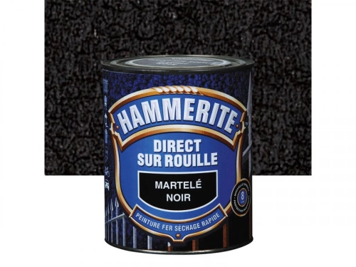 Peinture Fer Extérieur Direct Sur Rouille Hammerite Noir Martelé 0.25 L