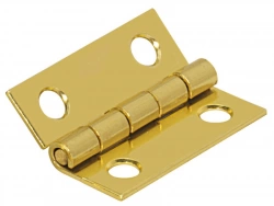 Lot De 2 Charnières Universelles Laiton Pour Meuble, L.38 X L.25 Mm