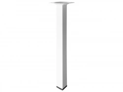 Pied De Table Basse Carré Fixe Acier Époxy Blanc, 30 Cm
