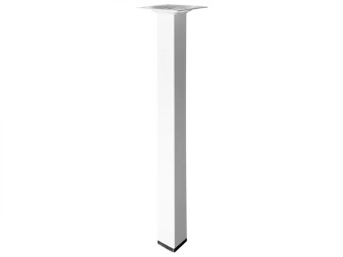 Pied De Table Basse Carré Fixe Acier Époxy Blanc, 30 Cm
