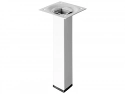 Pied Meuble Carré Hettich Fixe Acier Époxy Blanc