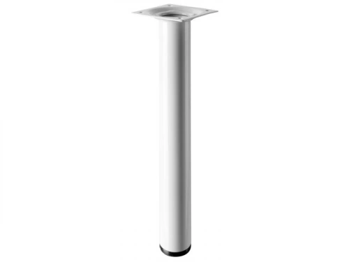 Pied Table Basse Cylindrique Hettich Fixe Acier Époxy Blanc