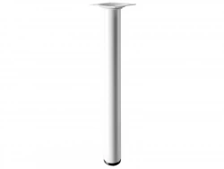 Pied De Table Basse Cylindrique Fixe Acier Époxy Blanc, 30 Cm