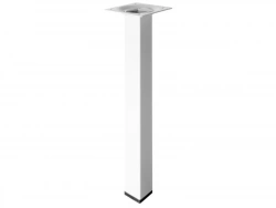 Pied Table Basse Carré Hettich Fixe Acier Époxy Blanc