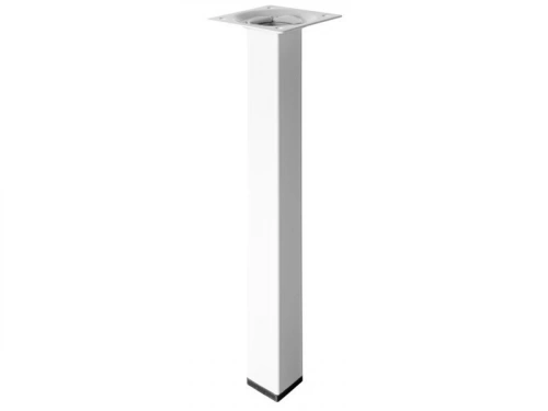 Pied Table Basse Carré Hettich Fixe Acier Époxy Blanc