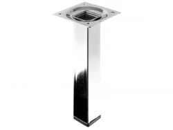 Pied Meuble Carré Hettich Fixe Acier Chromé Gris