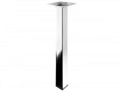 Pied Table Basse Carré Hettich Fixe Acier Chromé Gris