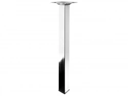 Pied Table Basse Carré Hettich Fixe Acier Chromé Gris