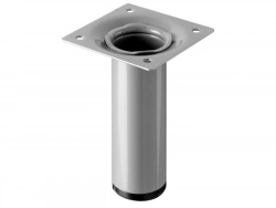 Pied De Meuble Cylindrique Fixe Acier Époxy Gris, 10 Cm