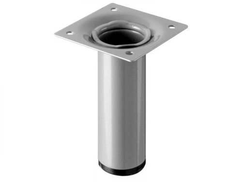 Pied De Meuble Cylindrique Fixe Acier Époxy Gris, 10 Cm