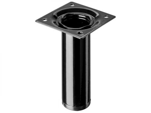 Pied De Meuble Cylindrique Fixe Acier Époxy Noir, 10 Cm