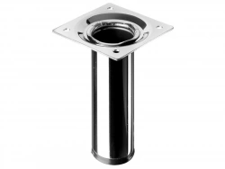 Pied De Meuble Cylindrique Fixe Acier Chromé Gris, 10 Cm