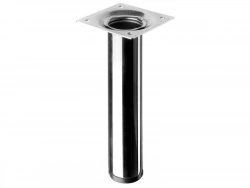 Pied Meuble Cylindrique Hettich Fixe Acier Chromé Gris