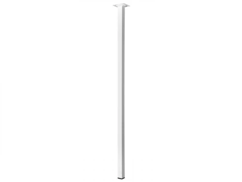 Pied De Table Carré Fixe Acier Époxy Blanc, 80 Cm