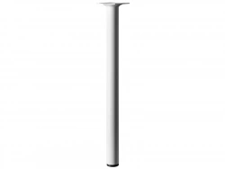 Pied De Table Basse Cylindrique Fixe Acier Époxy Blanc, 40 Cm