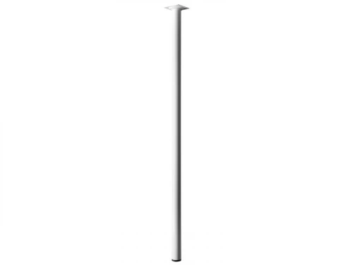 Pied De Table Cylindrique Fixe Acier Époxy Blanc, 80 Cm