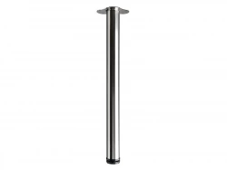 Pied De Table Cylindrique Réglable Acier Brossé Gris, De 70 À 73 Cm
