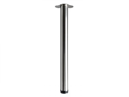 Pied De Table Cylindrique Réglable Acier Brossé Gris, De 70 À 73 Cm