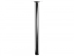 Pied De Table Basse Cylindrique Fixe Acier Chromé Gris, 40 Cm
