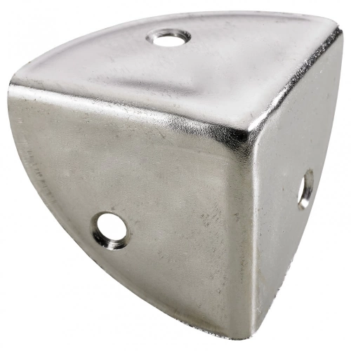 Coin de valise à visser acier nickelé HETTICH, L.36 mm