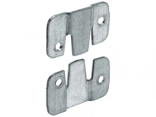 Lot de 2 raccords d'assemblage acier zingue HETTICH, l.45 mm