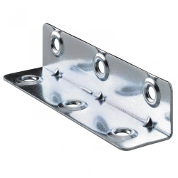 Equerre haute acier zingue HETTICH, L. 87 mm x l.20 mm x H.2 cm