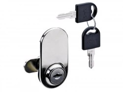 Serrure de vitrine acier à encastrer HETTICH de 4 a 14 mm  reversible