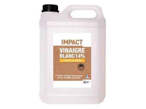 Vinaigre blanc ménager liquide multisurface IMPACT 14% 5L